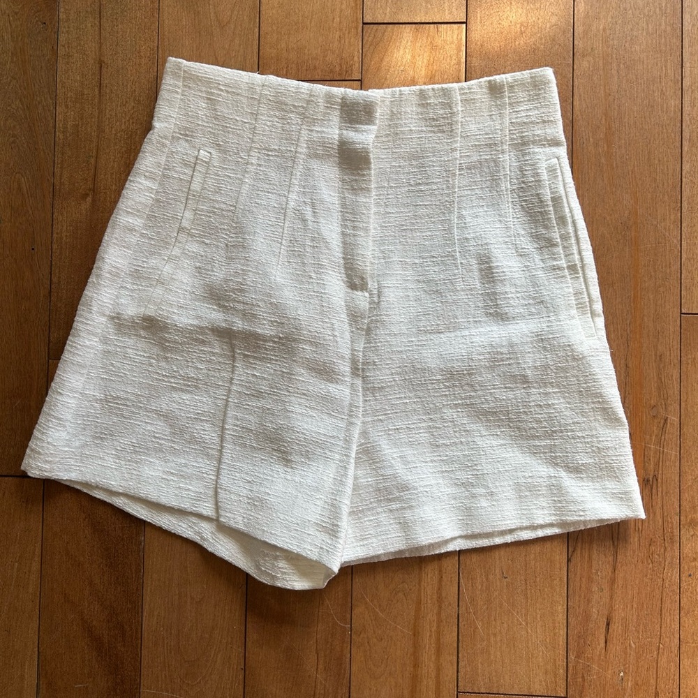 Zara High-Waist Textured Mini Shorts